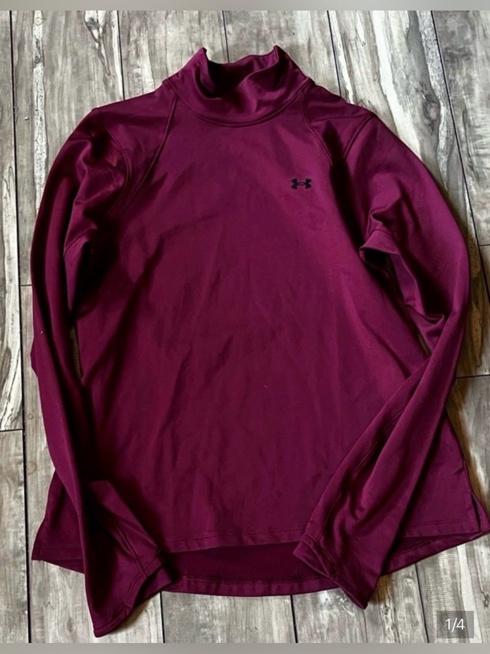 Under Armour Red Women's Mock Neck Long Sleeve Top in Size Medium
